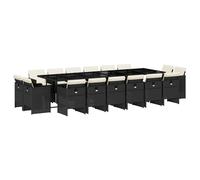 vidaXL Set de muebles jardín 17 pzas con cojines ratán sintético negro