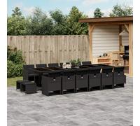 vidaXL Set de muebles jardín 17 pzas con cojines ratán sintético negro