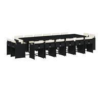 vidaXL Set de muebles jardín 17 pzas con cojines ratán sintético negro