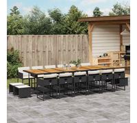 vidaXL Set de muebles jardín 17 pzas con cojines ratán sintético negro
