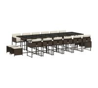 vidaXL Set de muebles jardín 17 pzas y cojines ratán sintético marrón