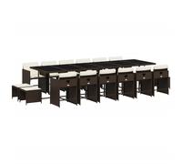 vidaXL Set de muebles jardín 17 pzas y cojines ratán sintético marrón