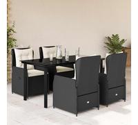 vidaXL Set de muebles jardín 5 pzas con cojines ratán sintético negro