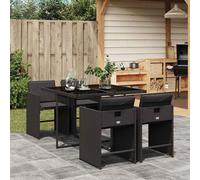 vidaXL Set de muebles jardín 5 pzas con cojines ratán sintético negro