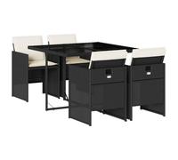 vidaXL Set de muebles jardín 5 pzas con cojines ratán sintético negro