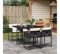 vidaXL Set de muebles jardín 5 pzas con cojines ratán sintético negro