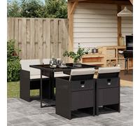 vidaXL Set de muebles jardín 5 pzas con cojines ratán sintético negro