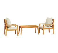 vidaXL Set de muebles para jardín 3 piezas con cojines madera acacia