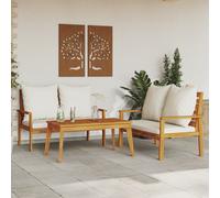 vidaXL Set de muebles para jardín 3 piezas con cojines madera acacia