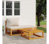 vidaXL Set de muebles para jardín 3 piezas con cojines madera acacia