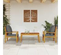 vidaXL Set de muebles para jardín 3 piezas con cojines madera acacia