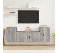 vidaXL Juego de 3 muebles para televisión, color gris Sonoma, fabricados en material de imitación madera