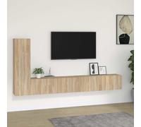 vidaXL Set de muebles para TV 3 piezas madera contrachapada 100x30x30 cm, Mueble de Salon, Mueble TV, Mueble TV salon, Mesa de TV, Mueble tele