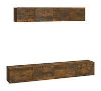 vidaXL Set de muebles para TV 4 piezas madera contrachapada 100x30x30 cm, Mueble de Salon, Mueble TV, Mueble TV salon, Mesa de TV, Mueble tele Smoked oak