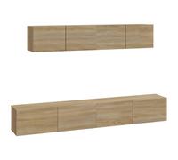 vidaXL Set de muebles para TV 4 piezas madera contrachapada 80x30x30 cm, Mueble de Salon, Mueble TV, Mueble TV salon, Mesa de TV, Mueble tele