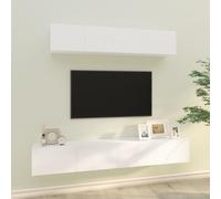 vidaXL Set de muebles para TV 4 piezas madera contrachapada blanco