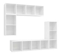 vidaXL Set de muebles para TV 4 piezas madera contrachapada blanco