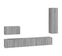 vidaXL Set de muebles para TV 4 pzas madera contrachapada gris Sonoma