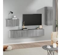 vidaXL Set de muebles para TV 4 pzas madera contrachapada gris Sonoma