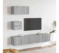vidaXL Set de muebles para TV 4 pzas madera contrachapada gris Sonoma