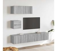 vidaXL Set de muebles para TV 4 pzas madera contrachapada gris Sonoma