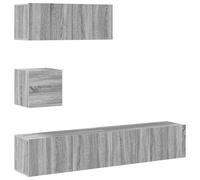 vidaXL Set de muebles para TV 4 pzas madera contrachapada gris Sonoma