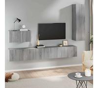 vidaXL Set de muebles para TV 4 pzas madera contrachapada gris Sonoma