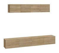 vidaXL Set de muebles para TV 4 pzas madera contrachapada roble Sonoma