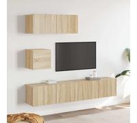 vidaXL Set de muebles para TV 4 pzas madera contrachapada roble Sonoma
