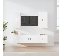 vidaXL Set de muebles para TV 5 piezas madera contrachapada blanco