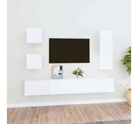 vidaXL Set de muebles para TV 5 piezas madera contrachapada blanco