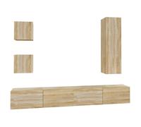 vidaXL Set de muebles para TV 5 pzas madera contrachapada roble Sonoma