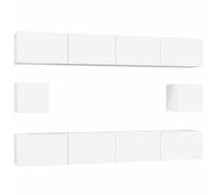 vidaXL Set de Muebles para TV 6 Piezas Aparador Armario Soporte Consola Televisión Sala Salón Estar Almacenaje Madera Contrachapada Blanco