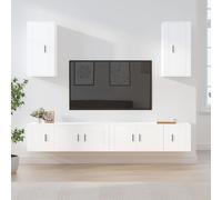 vidaXL Set de muebles para TV 6 piezas madera contrachapada blanco