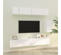 vidaXL Set de muebles para TV 6 piezas madera contrachapada blanco