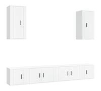 vidaXL Set de muebles para TV 6 piezas madera contrachapada blanco