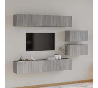 vidaXL Set de muebles para TV 6 pzas madera contrachapada gris Sonoma