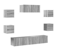 vidaXL Set de muebles para TV 7 pzas madera contrachapada gris Sonoma