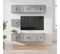 vidaXL Set de muebles para TV 7 pzas madera contrachapada gris Sonoma