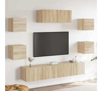 vidaXL Set de muebles para TV 7 pzas madera contrachapada roble Sonoma