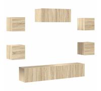 vidaXL Set de muebles para TV 7 pzas madera contrachapada roble Sonoma