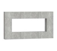 vidaXL Set de muebles de TV 8 pzas madera contrachapada gris hormigón
