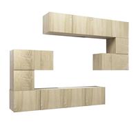 vidaXL Set de muebles para TV 8 piezas madera contrachapada 80x30x30 cm, Mueble de Salon, Mueble TV, Mueble TV salon, Mesa de TV, Mueble tele