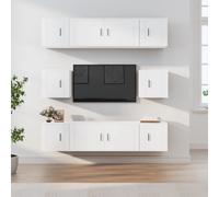 vidaXL Set de muebles para TV 8 piezas madera contrachapada blanco