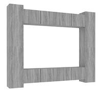 vidaXL Set de Muebles para TV 8 pzas Madera contrachapada Gris Sonoma