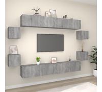 vidaXL Set de muebles para TV 8 pzas madera contrachapada gris Sonoma