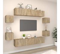Vidaxl Set de Muebles de TV 8 Piezas Madera Contrachapada 80 X 30 X 30 Cm