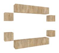 Vidaxl Set de Muebles de TV 8 Piezas Madera Contrachapada 80 X 30 X 30 Cm