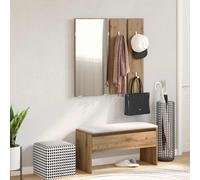 vidaXL Set de muebles recibidor madera contrachapada roble artesanal
