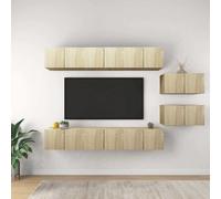 vidaXL Set de muebles de salón 8 piezas madera ingeniería 60x30x30 cm, Mueble de Salon, Mueble TV, Mueble TV salon, Mesa de TV, Mueble tele